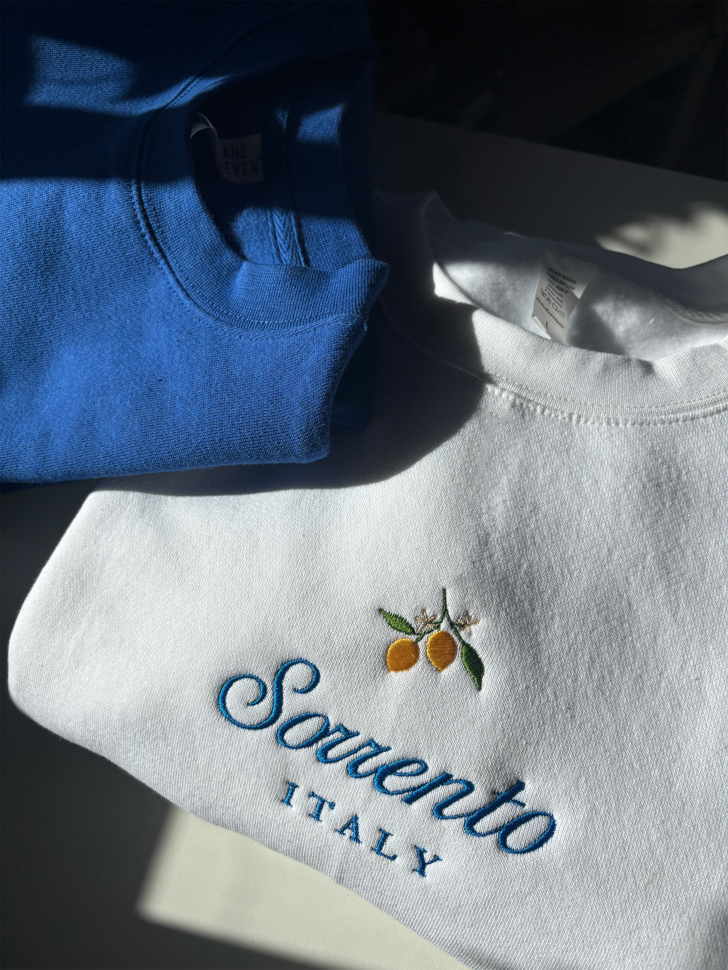 Amalfi Coast Italy Embroidered Crewneck