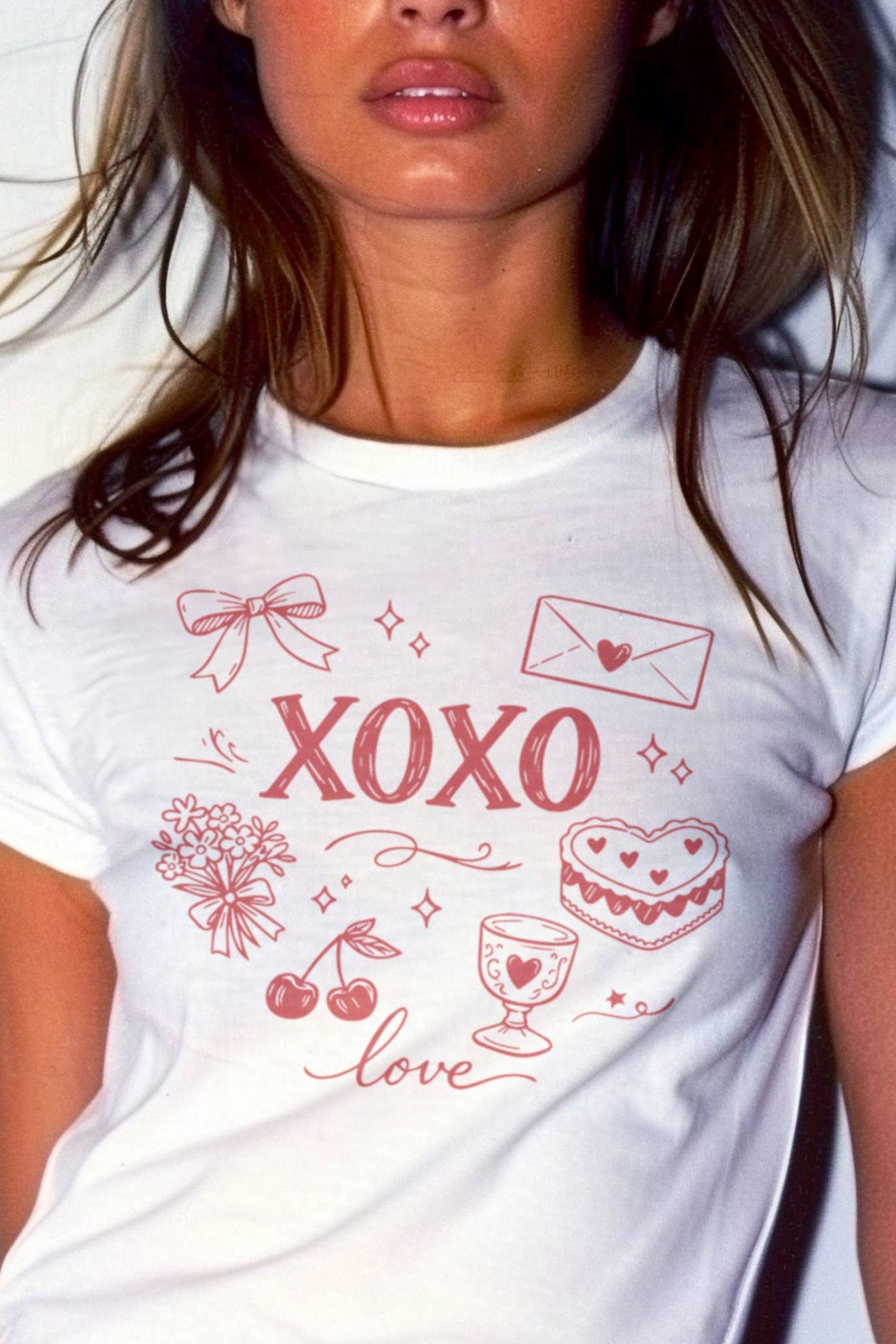 XO Love Doodles Micro Rib Baby Tee