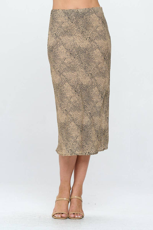 Made in USA Ditsy Leopard Print Midi Skirt