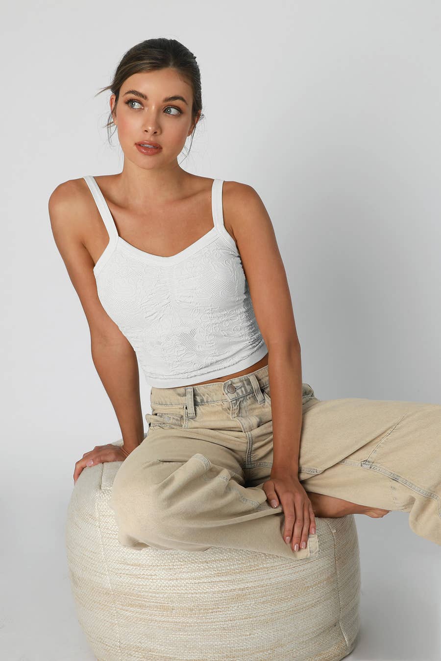 NS8318 - Lace V Neck Top