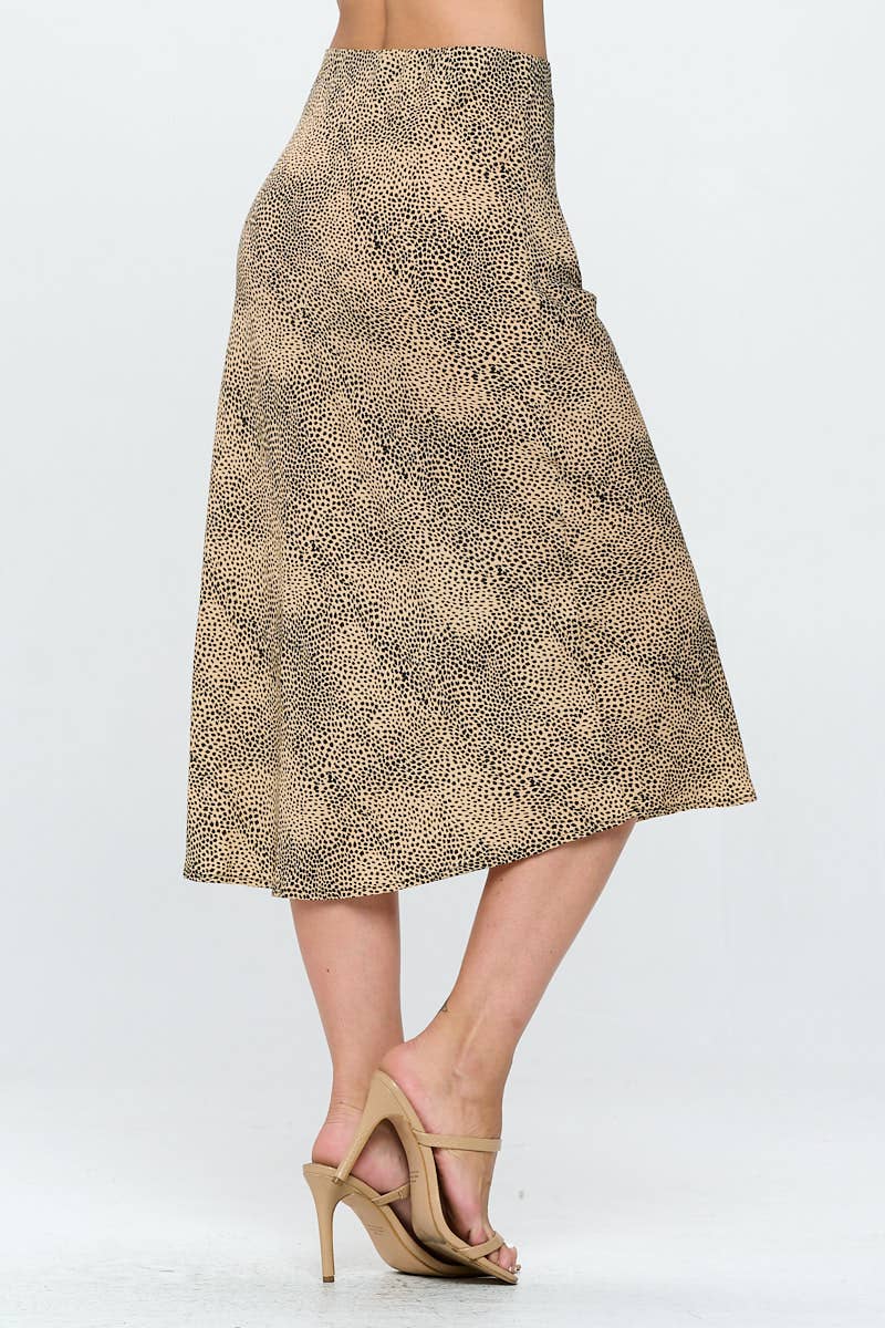 Made in USA Ditsy Leopard Print Midi Skirt