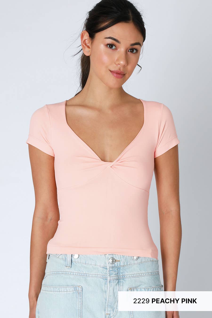 NS8386 - Double Twist Short Sleeve Top