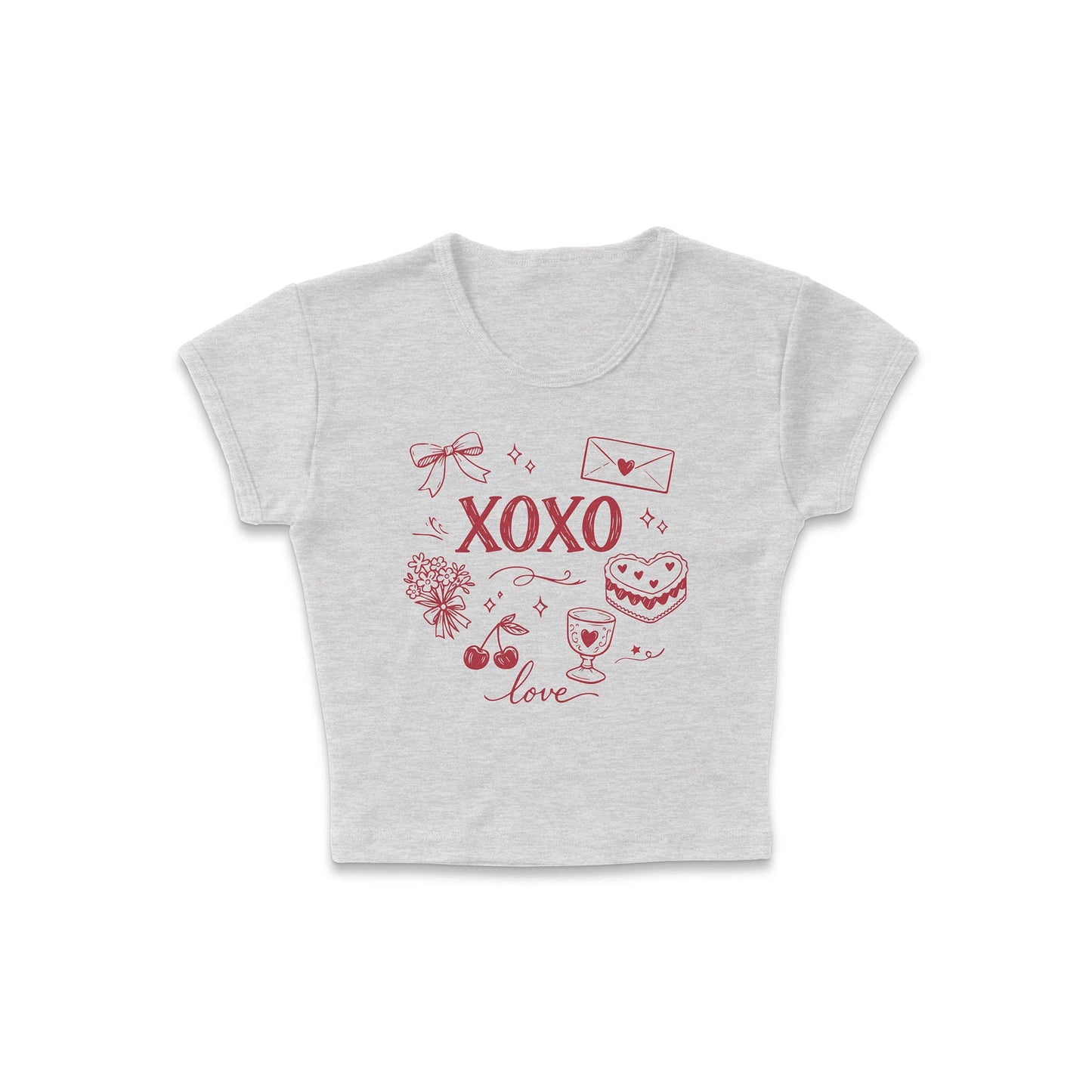 XO Love Doodles Micro Rib Baby Tee