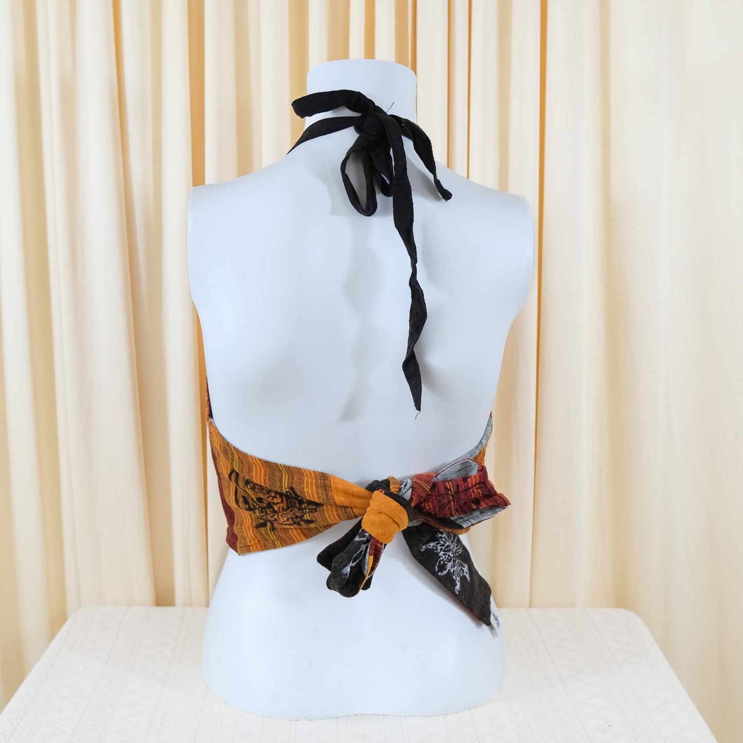 Patchwork Boho Hippie Reversible Halter Top