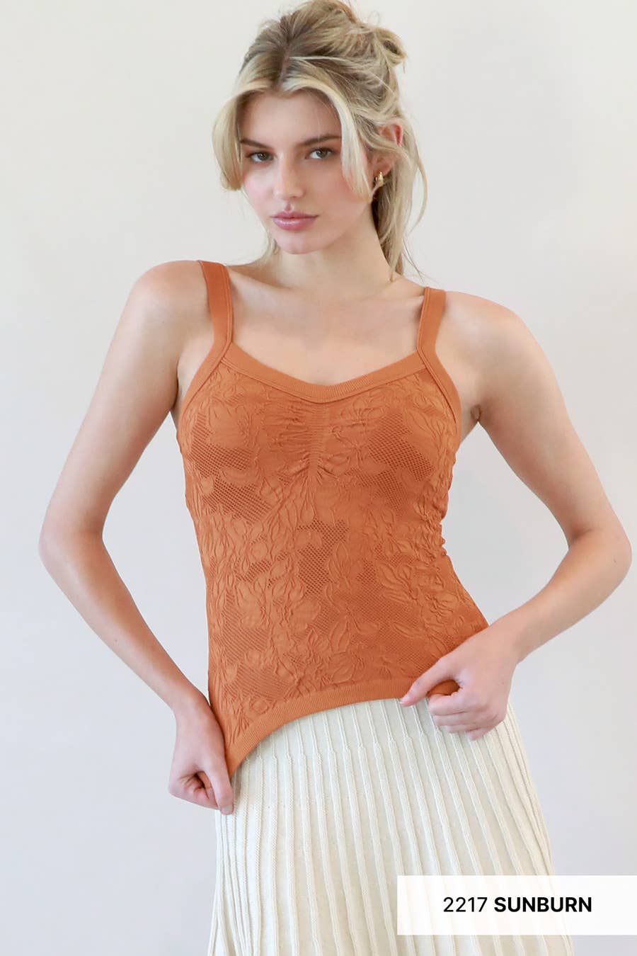 NS8318 - Lace V Neck Top