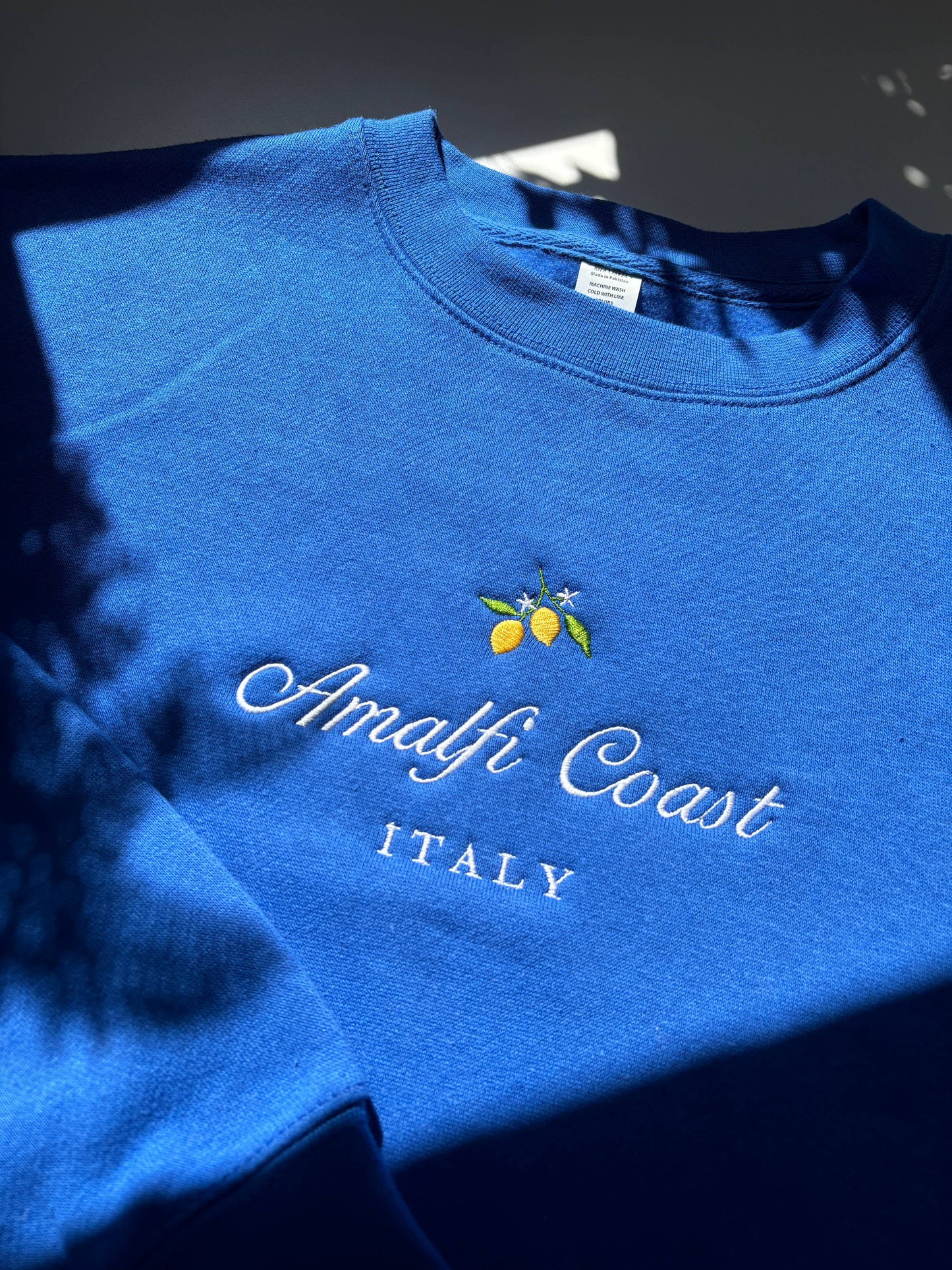 Amalfi Coast Italy Embroidered Crewneck