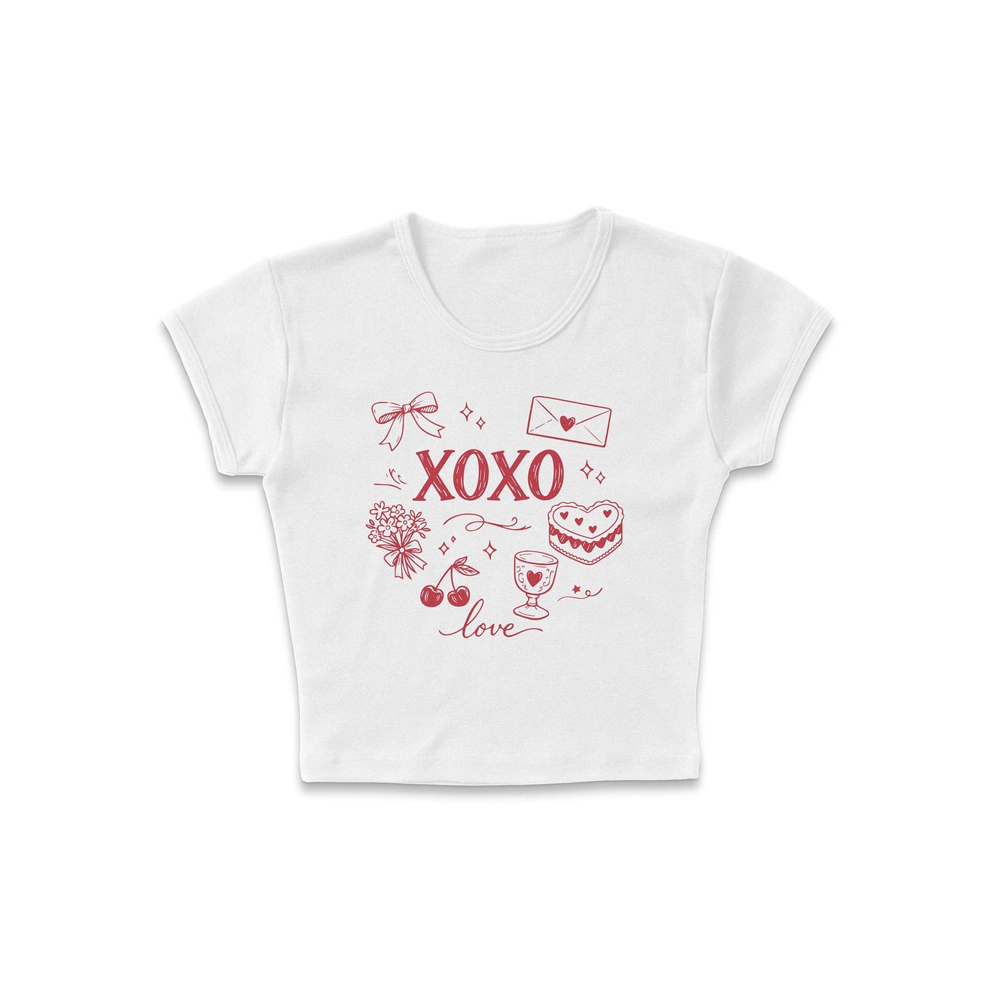 XO Love Doodles Micro Rib Baby Tee