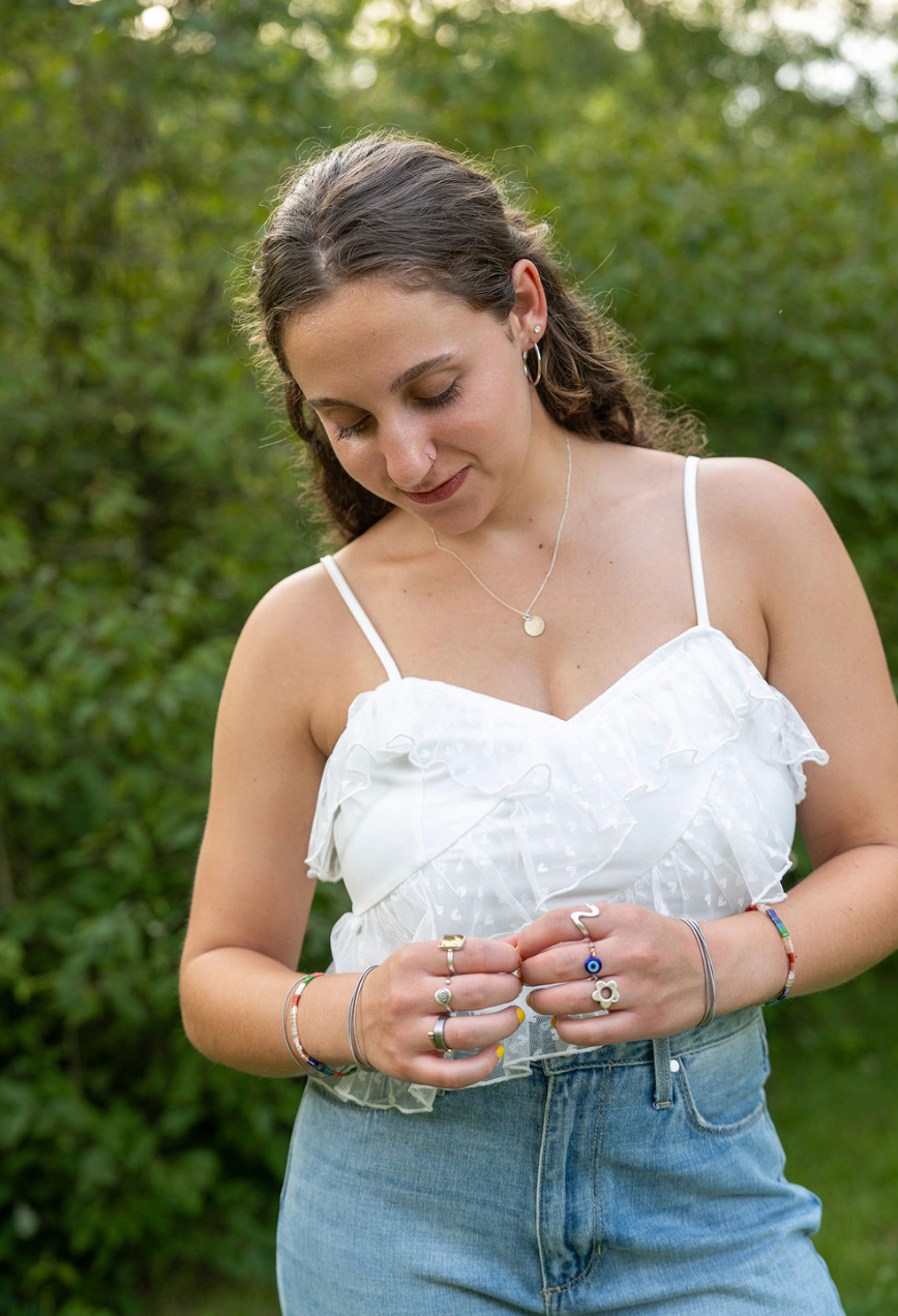 Ruffled White Bodysuit