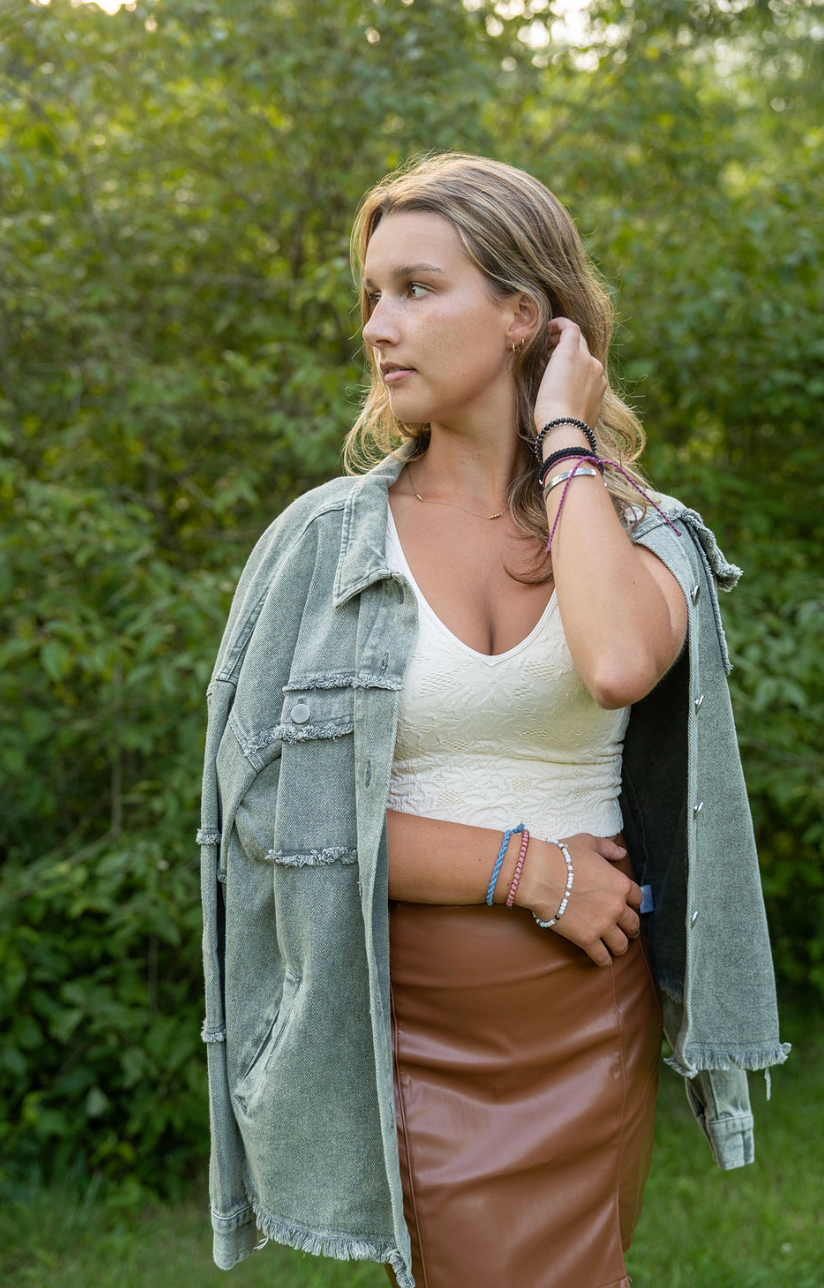 Lace V Neck Tank Top: 2213 Butter Cream