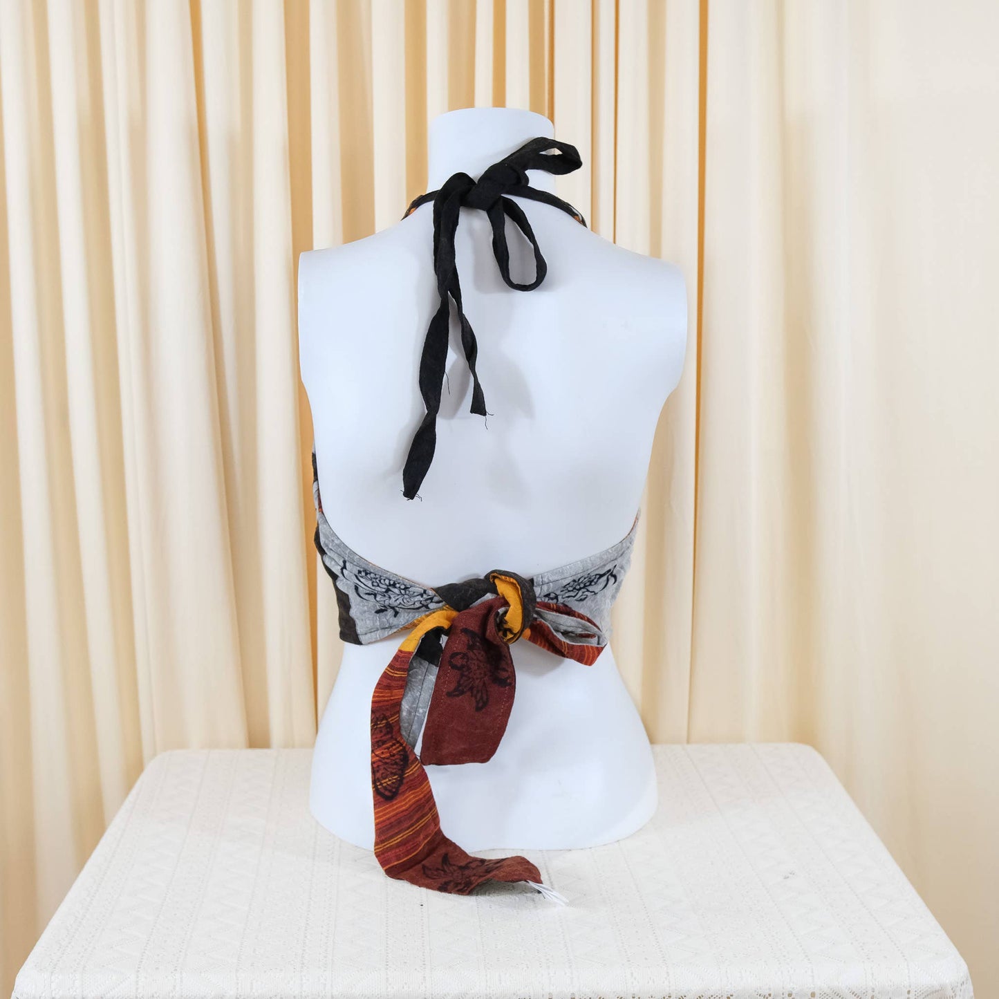 Patchwork Boho Hippie Reversible Halter Top