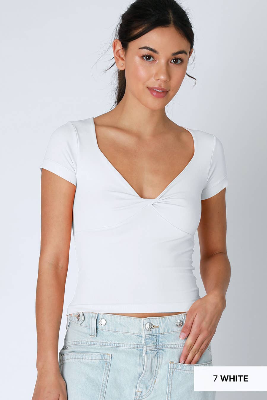 NS8386 - Double Twist Short Sleeve Top