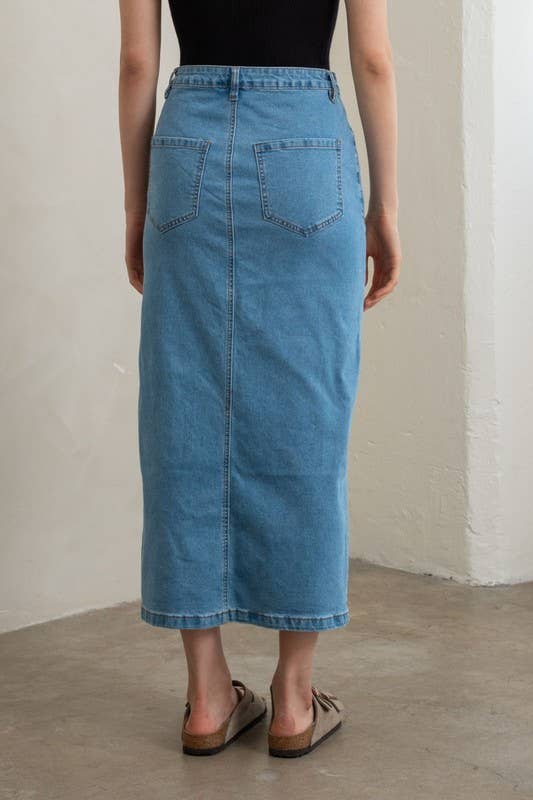 Timeless Denim Midi Skirt