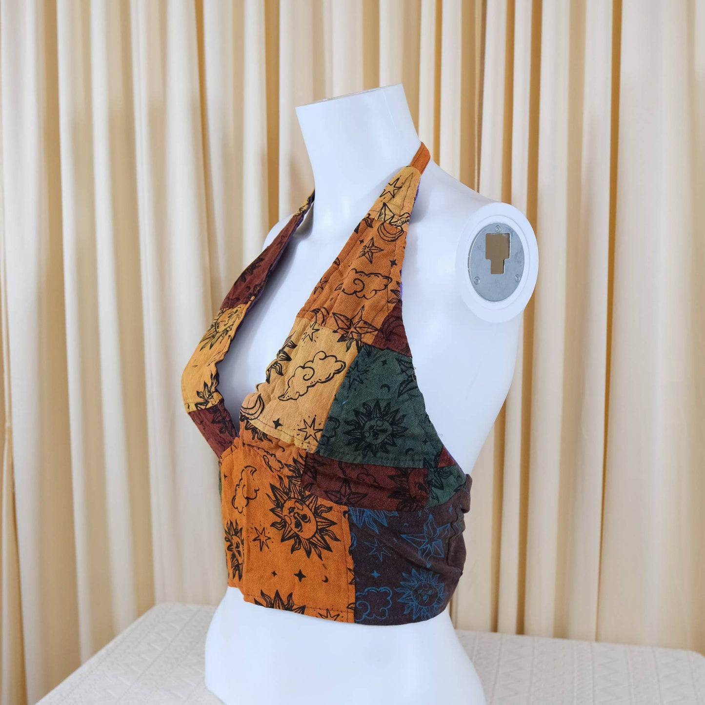 Patchwork Boho Hippie Reversible Halter Top