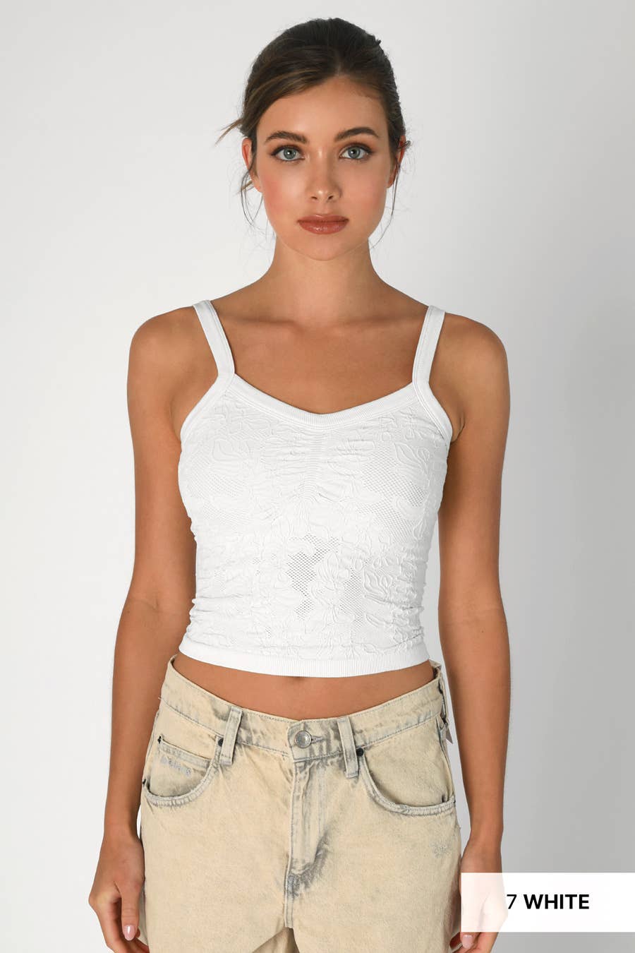 NS8318 - Lace V Neck Top