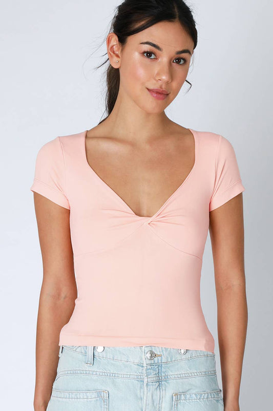 NS8386 - Double Twist Short Sleeve Top