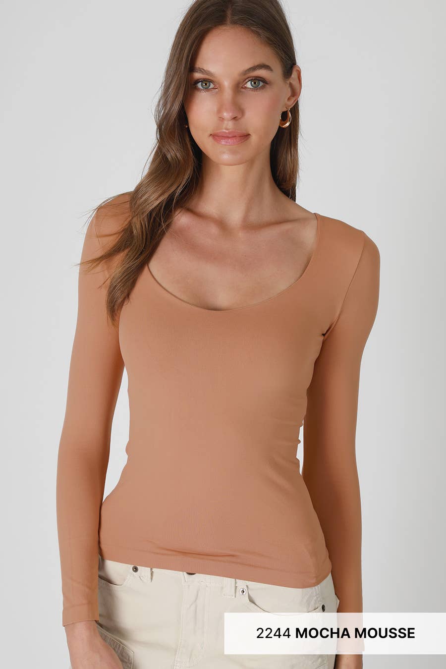 NS8440 - Clean Line Sweetheart L/S Top