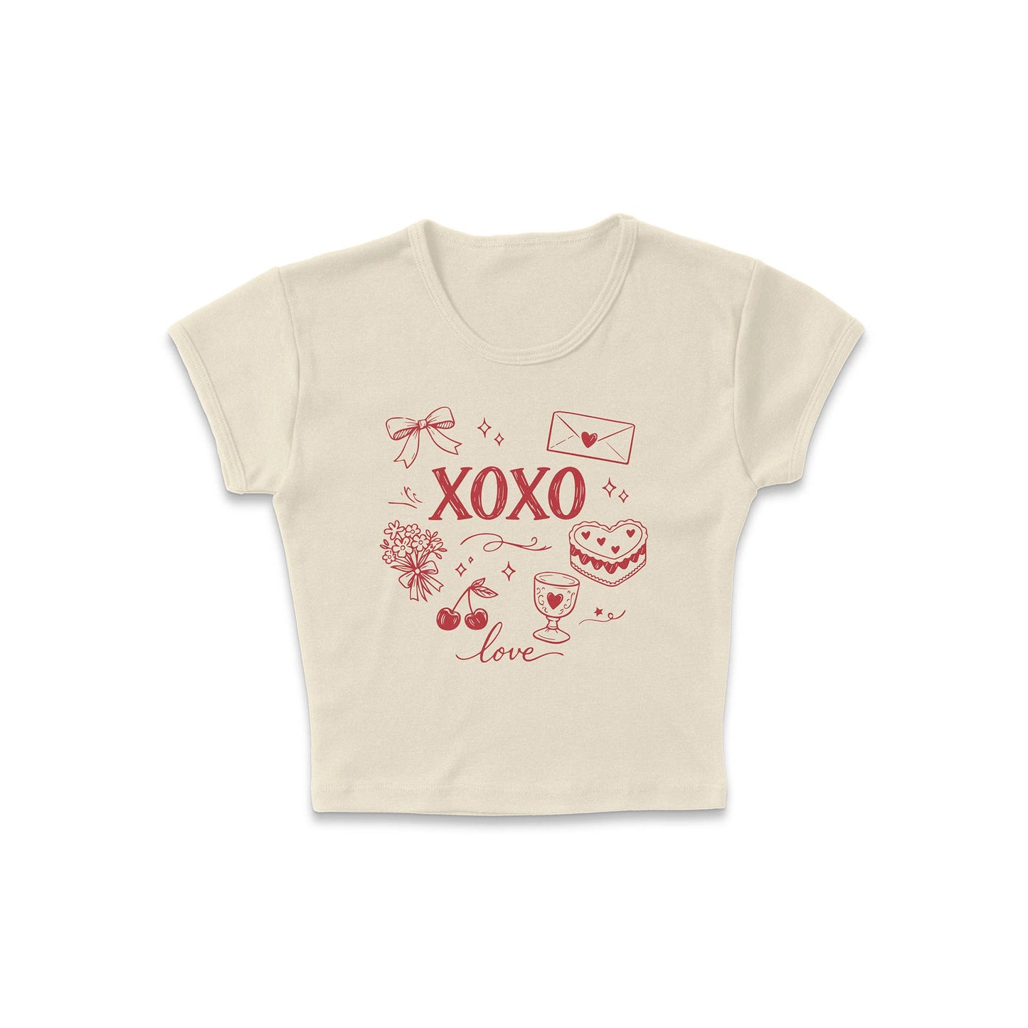 XO Love Doodles Micro Rib Baby Tee