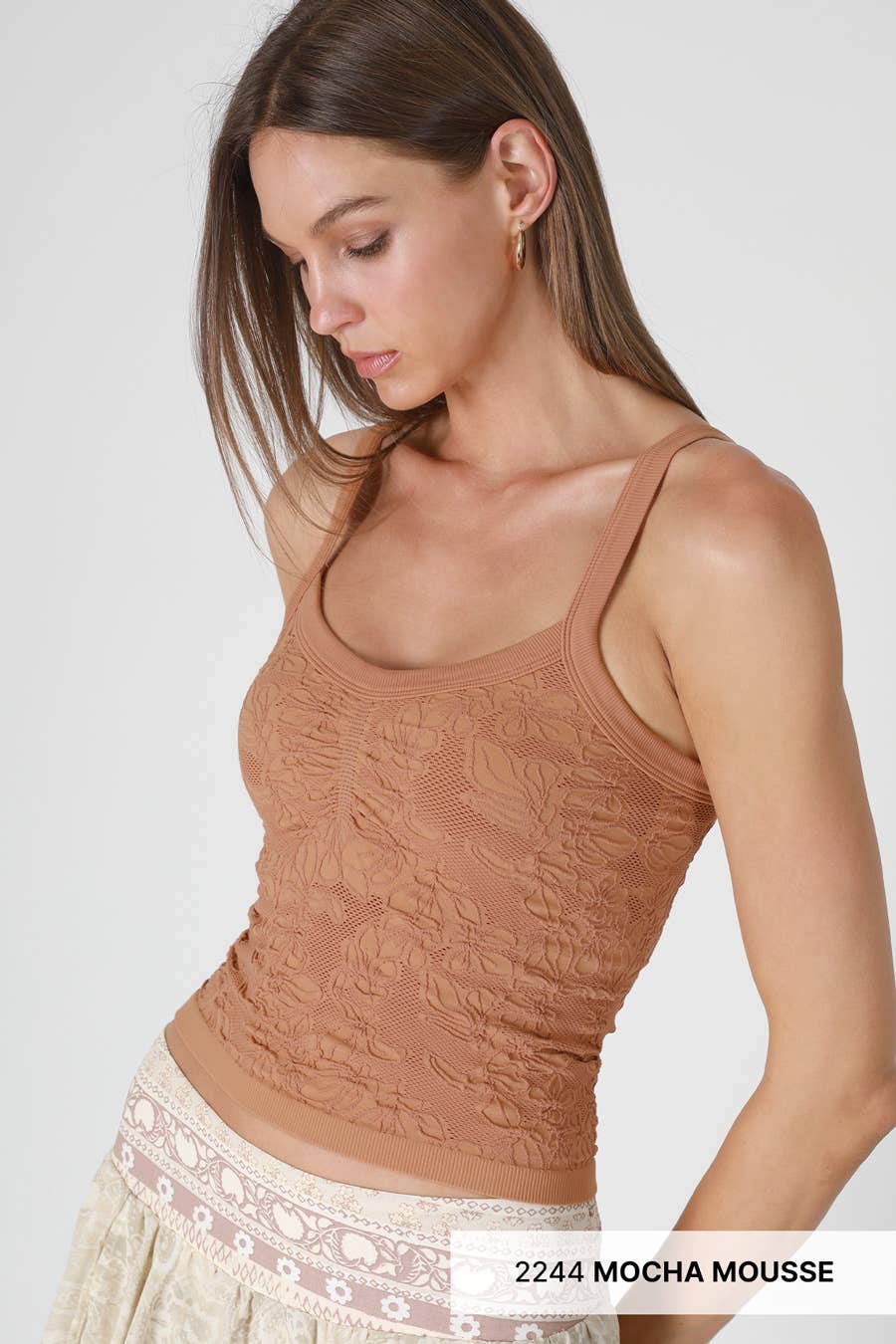 NS8318 - Lace V Neck Top